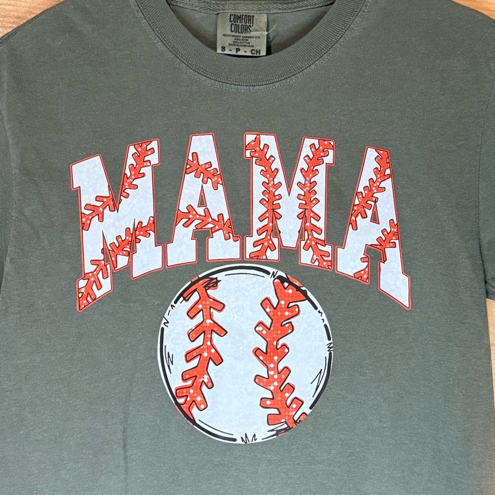 Olive Green Baseball Graphic Tee